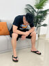 Jeep吉普新款人字拖男夏季潮流時尚百搭透氣舒適輕便防滑外穿沙灘拖鞋 黑色 42 曬單實拍圖