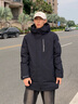 波司登（BOSIDENG）【反季】羽絨服鵝絨男款中長款可脫卸帽新國標90絨商場同款外套 黑藏青5295 M 175/96A 曬單實拍圖