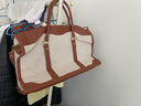 鉑吶苓短途旅行包 健身包手提帆布包出差行李包外出拎包旅游收納袋 短途旅行包【大號棕色】 曬單實(shí)拍圖