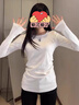 妙奕嘉長(cháng)袖t恤女白色內搭秋季打底衫可外穿2025新款辣妹修身上衣女長(cháng)款 圓領(lǐng)正肩加長(cháng)修身打底衫【白色】 L 【建議110-125斤】 曬單實(shí)拍圖