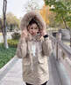 俞兆林媽媽冬裝外套洋氣加絨棉服2024新款中老年女裝冬季加厚棉襖派克服 卡其色 3XL (建議125-140斤) 曬單實拍圖