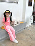 mlgt kids童裝女童牛仔套裝春秋季新款洋氣女孩休閑花朵衣服兒童外套 粉色套裝 【夏裝】（不含帽子. 90 cm 【建議身高85cm左右】 曬單實(shí)拍圖
