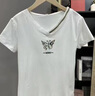 啄木鳥v領(lǐng)短袖t恤女夏季薄款2025年新款洋氣小衫女士半袖上衣中年體恤衫 白色【S8220254】 XL 曬單實拍圖