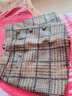 木榮毛呢格紋裙褲女短褲2025秋冬新款韓版寬松闊腿褲高腰顯瘦外穿靴褲 格紋 L 曬單實(shí)拍圖