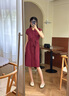 clotho Rennie品牌女裝襯衫連衣裙女2025夏季新款韓版氣質(zhì)減齡收腰顯瘦短袖裙子 藏青色 M 曬單實(shí)拍圖