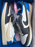 耐克（NIKE）aj1男鞋女鞋Trevis Scott × Air Jordan 1 Low倒鉤休閑籃球鞋 DM7866-140 閃電倒鉤2.0 42 曬單實(shí)拍圖