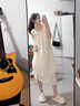 皮爾卡丹（pierre cardin）法式溫柔風(fēng)吊帶連衣裙女夏季24新款海邊度假沙灘裙小眾設(shè)計(jì)長(zhǎng)裙 米杏色吊帶裙 S 曬單實(shí)拍圖