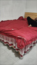 Lady Laura富安娜出品床裙款床上四件套全棉純棉100a類(lèi)韓式花邊蕾絲床單被套 如愿-酒紅 1.8m四件套 床裙款 （被套200*230cm） 曬單實(shí)拍圖
