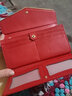 WILLIAMPOLO保羅錢(qián)包女士防盜刷長(cháng)款中國紅色送禮時(shí)尚簡(jiǎn)約手拿包多功能手包 191481紅色-A款（頭層牛皮） 曬單實(shí)拍圖