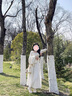 LISCN白色蛋糕裙女春夏新款甜美風(fēng)半身裙小個(gè)子中長(zhǎng)裙高腰層次大擺裙子 白色 M 加長(zhǎng) 曬單實(shí)拍圖