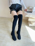 百思圖冬商場(chǎng)新款過(guò)膝長(cháng)靴彈力瘦瘦靴靴粗跟女超長(cháng)靴E0285DC4 黑色 36 曬單實(shí)拍圖