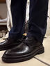 卡帝樂(lè )鱷魚(yú)（CARTELO）真皮皮鞋男士商務(wù)正裝2025新款英倫風(fēng)理發(fā)師百搭感休閑皮鞋男 黑色 43 曬單實(shí)拍圖