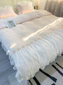 蘇萱公主風(fēng)雙面牛奶絨四件套床上用品冬季加厚法蘭珊瑚絨被套床單床笠 絨維密-淺玉 1.8m床裙款四件套-被套200x230cm 曬單實(shí)拍圖