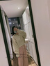 歐貝汐新款韓版春秋冬寬松半拉鏈披肩領(lǐng)短款減齡針織毛衣上衣女 米白色 均碼 曬單實(shí)拍圖