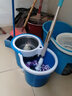 姿汰旋轉拖把 加厚家用自動(dòng)甩干手壓式擠水免手洗脫水墩布桶不銹鋼桿雙驅動(dòng)干濕兩用 天藍色 全鋼4頭 曬單實(shí)拍圖
