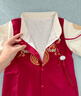 G.duck小黃鴨嬰兒衣服連體衣寶寶滿月百天周歲禮服紅色喜慶拜年服外出服 雙福鯉雙層帶里哈衣 66cm 均碼 曬單實(shí)拍圖