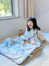 秦羅敷兒童蠶絲睡袋四季通用款中大童寶寶一體防踢被子神器秋冬款加厚 動(dòng)物環(huán)球記 小碼適合75~130cm/春秋20~27℃ 曬單實(shí)拍圖