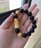 百年福牌貔貅黃金手串3D男足金招財瑪瑙手鏈新年情人節禮物送父親男友 約6.5g【2顆金珠1貔貅】多退少補 尺寸1 曬單實(shí)拍圖