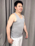 貓人（MiiOW）男士無(wú)痕背心修身打底運(yùn)動(dòng)夏季冰絲春夏工字背心男 單件—淺灰色 XXXL推薦體重160-180斤 曬單實(shí)拍圖