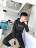 VACK秋季衛衣男套裝男外套男士秋季連帽衣服男裝休閑秋天長(cháng)袖運動(dòng)套裝 黑色 2XL 150-160斤 曬單實(shí)拍圖