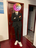 皮爾卡丹（pierre cardin）新郎西服套裝男士商務(wù)職業(yè)正裝結婚禮服痞帥休閑修身大碼西裝男 SJT9889黑色三件套(西服+西褲+馬甲) XL 曬單實(shí)拍圖