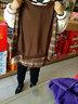 莎妮朵羅大碼女裝新款秋裝假兩件顯瘦款遮肚上衣加絨加厚寬松衛衣女16361 咖啡 加絨 L建議100-130斤穿著(zhù) 曬單實(shí)拍圖