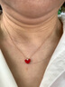 CRD克徠帝【現貨閃發(fā)】18K金小紅心項鏈鉆石吊墜送女友禮物 【CX00416BR】玫瑰金  共約1.5分 曬單實(shí)拍圖
