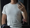 短袖t恤男夏季新款純白色韓版男士純色圓領(lǐng)半袖體恤打底衫潮流半截袖修身棉彈力上衣 白色 M 曬單實拍圖