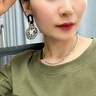 芠拉歐美時(shí)尚氣質(zhì)夸張大氣醋酸耳環(huán)女s925銀針顯瘦感豹紋網(wǎng)紅耳飾 氣質(zhì)耳環(huán) 曬單實(shí)拍圖