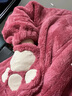 迪士尼女童睡袍兒童睡衣草莓熊浴袍秋冬珊瑚絨法蘭絨家居服加絨厚 睡袍草莓熊 莓紅340g加厚舒棉絨 160 曬單實(shí)拍圖