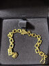 HONEYGOLD 蜜金珠寶黃金手鏈足金古法手工金方界顯大手飾HGA1513工費(fèi)675元/件 21.16g 19cm 曬單實(shí)拍圖