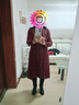 羅蒙（ROMON）中年媽媽裝新款改良旗袍連衣裙氣質50歲中老年女裝春秋季洋氣裙子 酒紅色 2XL （建議115-125斤） 曬單實拍圖