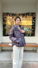 衣典零一（LEDIALYI）輕薄羽絨服女短款2025冬季女裝新款時(shí)尚高端中年小個(gè)子白鴨絨外套 灰紫色 2XL （建議145-160斤） 曬單實(shí)拍圖