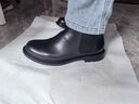 CAPLOST意大利英倫男士切爾西靴馬丁靴套筒短靴頭層牛皮手工鞋 黑色 42/皮鞋碼數 曬單實(shí)拍圖