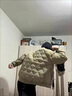 蘇京貓棉服男士冬季菱形格繡標(biāo)保暖棉衣男ins港風(fēng)情侶百搭棉襖休閑外套 卡其色 3XL 曬單實(shí)拍圖