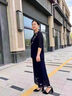 羅蒙（ROMON）中年媽媽夏裝套裝洋氣2025夏季新款中老年女裝中國風雪紡兩件套薄 藏青色 XL 建議105斤以內(nèi) 曬單實拍圖