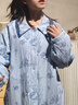 朵朵·可可冬季新款保暖加厚夾棉手繪印花簡(jiǎn)約女家居服睡衣套裝 淺藍 M (160) 曬單實(shí)拍圖