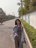 瑪麗亞·古琦（MARJA KURKI）羊毛圍巾女 秋冬披肩圍巾兩用 麋鹿印花圖案 北國冬日 藏藍(lán)色 曬單實(shí)拍圖