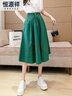 啄木鳥(niǎo)（TUCANO）垂感白色工裝半身裙女夏2026新款高腰顯瘦傘裙中長(cháng)款遮胯a字裙潮 綠色 M 95-115斤 曬單實(shí)拍圖