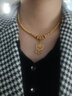 翠玉亭 黃金祥云鈴鐺吊墜足金999平安鎖3D硬金轉(zhuǎn)運珠鏤空如意編織項鏈 足金祥云吊墜+4顆珠+編繩約2.9g 曬單實拍圖