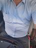 諾貝爾保羅（NOBOLPAUL）短袖襯衫男夏季冰絲商務(wù)休閑抗皺免燙職業(yè)工裝白色襯衣夏裝男 D09藍色 41 【建議140-150斤】 曬單實(shí)拍圖