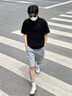 衣然呈品短袖polo衫男夏季新款簡約透氣寬松舒適休閑百搭翻領(lǐng)T恤半袖上衣 黑色 L【建議110-125斤】 曬單實拍圖
