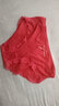 莫代爾本命年女式內褲大紅色少女中腰純棉檔提臀抗菌蕾絲性感三角短褲頭 紅色 3條 XL 120-145斤 曬單實(shí)拍圖