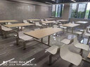 溢彩家具食堂餐桌椅小吃快餐桌椅四人位學(xué)校公司單位不銹鋼連體餐桌椅組合 四人位加粗鍍鋅腳PP塑料椅面 曬單實(shí)拍圖