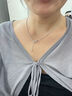 金藝鑫pt950鉑金項鏈女素鏈白金項鏈男鎖骨鏈珀金鉆石項鏈女毛衣鏈 約7.7克 約45cm寬約1.5mm 曬單實(shí)拍圖