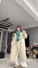 GARNUO燕麥色雙面羊毛大衣女中長(cháng)款春秋冬季小個(gè)子高級感加厚毛呢外套 燕麥色 S 【80-110斤】 曬單實(shí)拍圖