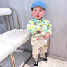 G.DUCKKIDS男寶寶秋裝洋氣套裝男童春秋季卡通襯衫兩件套嬰兒童衣服小孩潮牌 黃色 綠色 100 建議身高90-100cm年齡3-4歲 曬單實拍圖