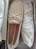 紅蜻蜓媽媽鞋新款女鞋平底一腳蹬單鞋軟底中老皮鞋WTB13563 米色 37 曬單實(shí)拍圖