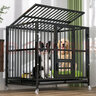 七友狗籠子中型犬帶廁所大型犬小型犬狗圍欄泰迪金毛室內(nèi)狗窩寵物用品 酷黑62*46*55【15斤內(nèi)】 曬單實(shí)拍圖