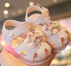 G.duck小黃鴨涼鞋公主鞋軟底夏季1歲2女童一歲嬰兒學(xué)步鞋子小童包頭洋氣 A-007款 粉色 亮燈 20碼/22碼鞋內長(cháng)13.7cm 曬單實(shí)拍圖